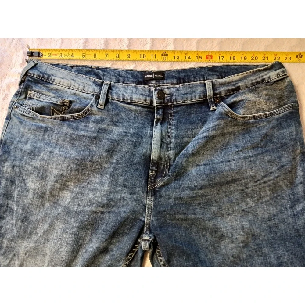 True Religion Rocco Relaxed Skinny Jeans Men's 44x27 Blue Acid Wash Stretch